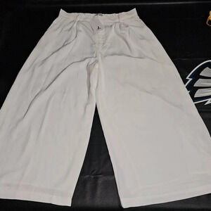 NWT Tronjori Womens Ivory‎ White Wide Leg Pants XL Short